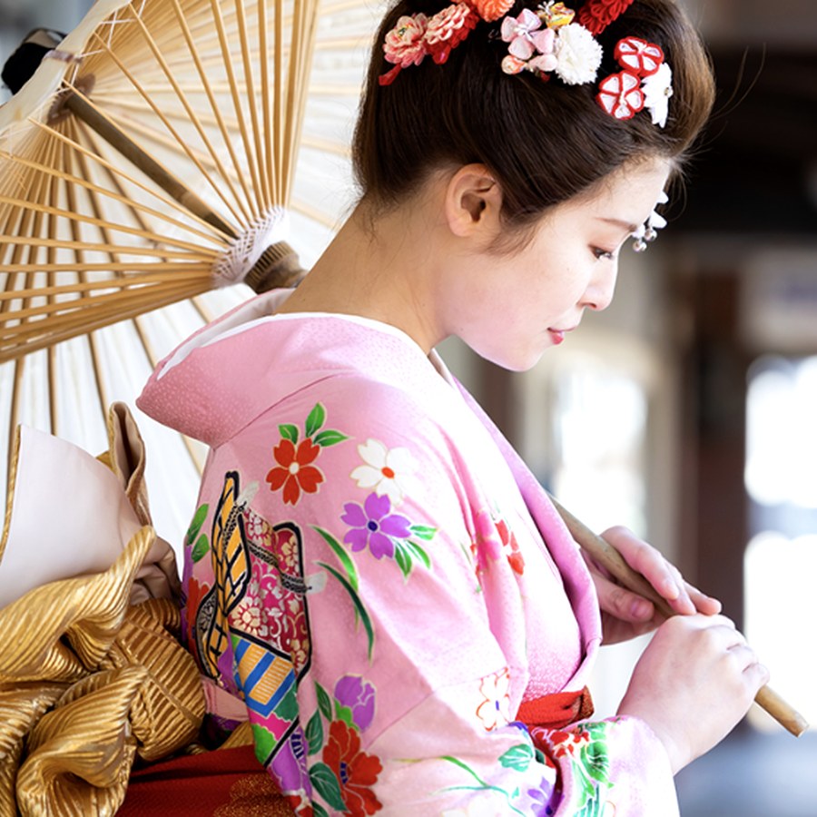 着付け後の着物姿